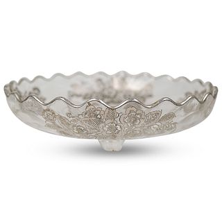 Silver Overlaid Glass Bowl