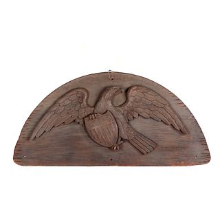 American Carved Wood Eagle Plaque