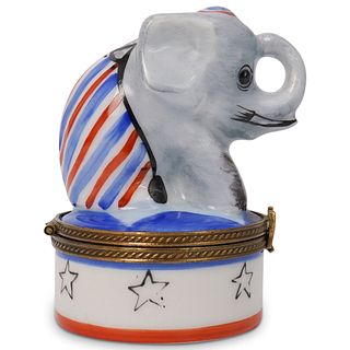 Limoges Elephant Porcelain Pill Box