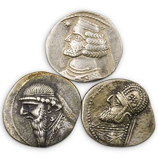 (3 Pc) Parthian Kingdom Silver Drachma Coins