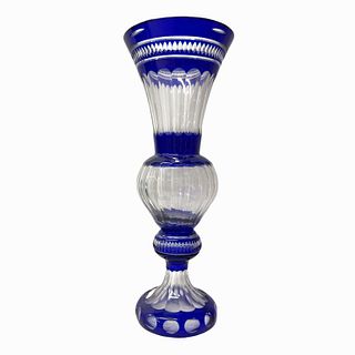 Art Deco Style Tall Glass Vase