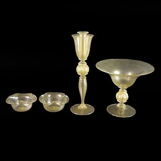 (4) Venetian Glass Tableware