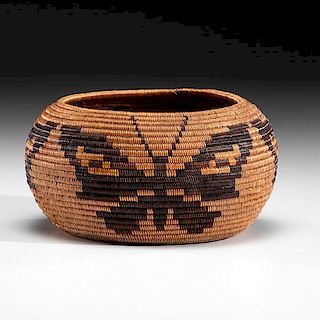 Great Basin Basket with Butterflies Deaccessioned From the Hopewell Museum, Hopewell, New Jersey 