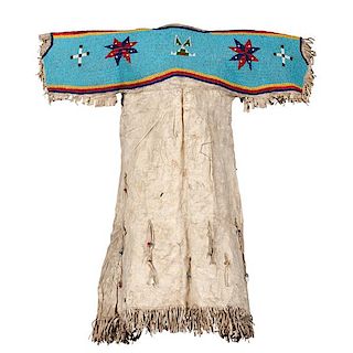 Sioux Girl's Beaded Hide Dress 