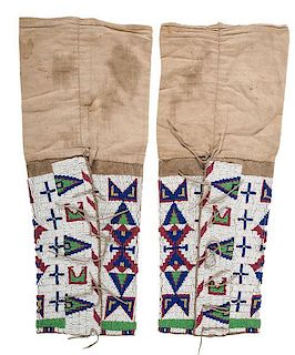 Sioux Beaded Hide Leggings from the William H. Jensen Collection (ca 1887-1979), Minnesota 