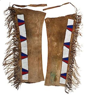 Central Plains Beaded Hide Leggings from the William H. Jensen (1886-1960) Collection  