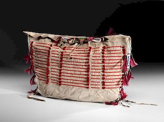 Sioux Beaded and Quilled Possible Bag from a Minnesota Collection 