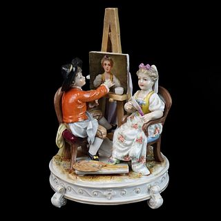 Antique Meissen Style Porcelain Group