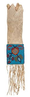 Cree Beaded Deer Hide Tobacco Bag From a Minnesota Collection 