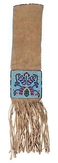 Blackfoot Beaded Hide Tobacco Bag from a Minnesota Collection 