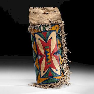 Sioux Polychrome Parfleche and Hide Bag from the William H. Jensen Collection (ca 1887-1979), Minnesota 