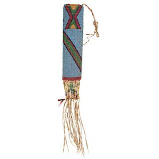 Cheyenne Beaded and Quilled Hide Knife Sheath 
