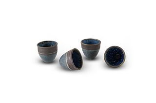 ISKANDAR JALIL | Brown-and-Blue Teacups (4 pcs)