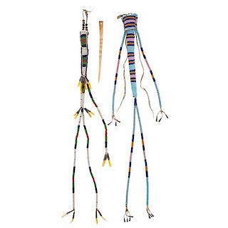 Central Plains Beaded Hide Awl Cases From a Minnesota Collection 