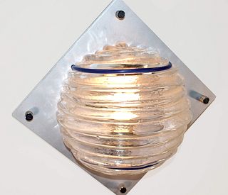 Italian Metal and Sculptural Glass Wall Light