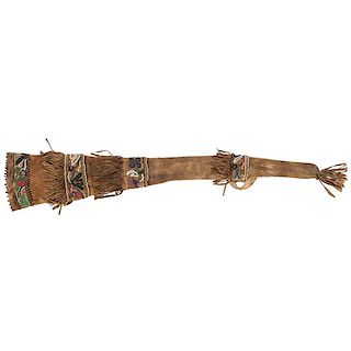 Northern Plains Beaded Smoke-Tanned Hide Rifle From a Minnesota Collection 