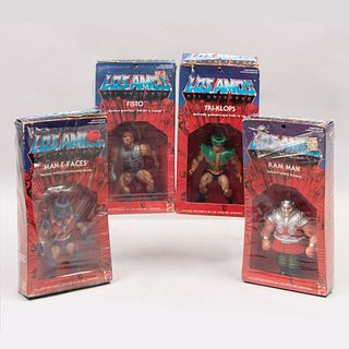 Colección de 4 figuras de acción "Masters of the Universe" Diseño Mattel para Aurimat Consta de: Tri-Klops, RamMan, Fisto y Man-E-Faces