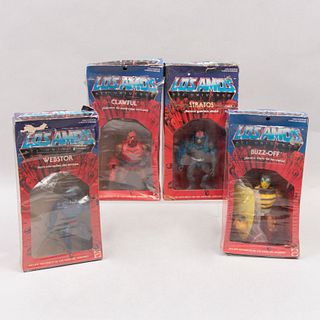 Colección de 4 figuras de acción "Masters of the Universe" Diseño Mattel para Aurimat. Consta de: Clawful, Stratos, Webstor y Buzz-off.
