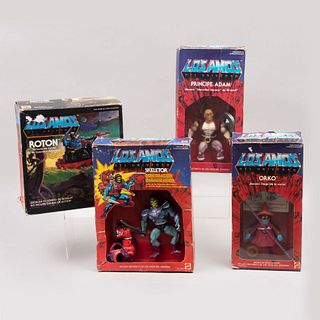 Colección de 4 figuras de acción "Masters of the Universe" Diseño Mattel para Aurimat. Consta de: Skeletor, Príncipe Adam, Orko y Roton