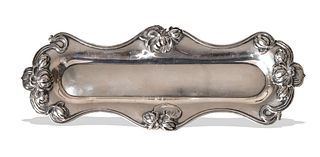 Wm. Kerr, Art Nouveau Sterling Silver Pen Tray