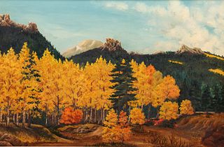 M. Cutting Large Autumn Painting c1920s