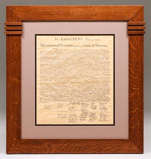 Contemporary Oak Framed Declaration of Independence