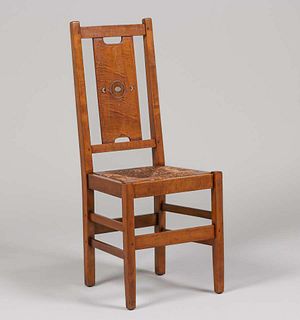 Gustav Stickley - Harvey Ellis Inlaid Maple Side Chair c1912