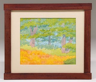 Erwin Winterhalder Watercolor Oak Trees 