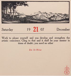 Roycroft Framed Calendar Motto December 21, 1907
