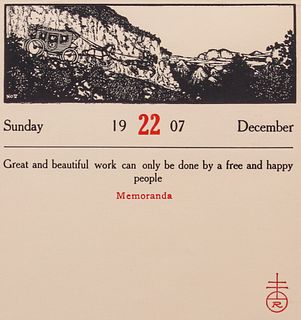 Roycroft Framed Calendar Motto December 22, 1907