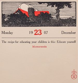 Roycroft Framed Calendar Motto December 23, 1907