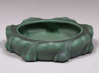 Teco Pottery Matte Green Art Nouveau Bowl c1910