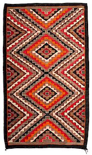 Navajo Red Mesa Outline Weaving / Rug Deaccessioned from the Hopewell Museum, Hopewell, NJ 