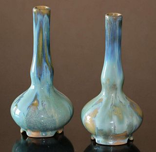Pair W.H. Gleaves Colonial Pottery Lansdale, PA Vases 1930