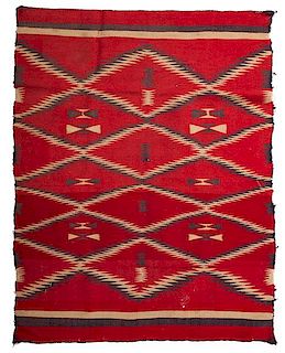 Navajo Germantown Saddle Blanket/ Rug Deaccessioned from the Hopewell Museum, Hopewell, NJ 