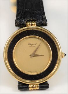 Chopard Geneve 18 Karat Gold Men's Wristwatch
with black surround
33.4 millimeters