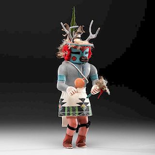 Hopi <i>Sowi-ing</i>, Deer Katsina Doll from a Dallas Collection 