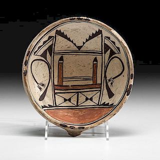 Nampeyo of Hano (Hopi, 1860-1942) Attributed Polychrome Polacca Pottery Bowl 