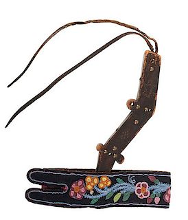 Great Lakes Wood Quirt with Beaded Wrist Strap From a Minnesota Collection 