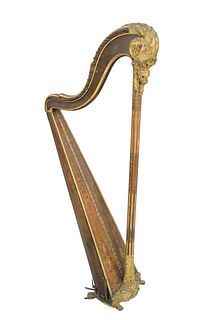 Krupp French Harp
having Gesso decorated column and original floral paint decoration, strings replaced
signed Krupp, Paris
late 18th early 19th C.
hei