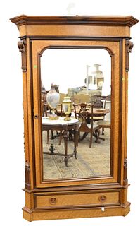 Victorian Birdseye Maple Armoire
with rosewood trim, and mirrored door, base with one drawer
height 82 1/2 inches, width 46 inches, depth 24 1/2 inche