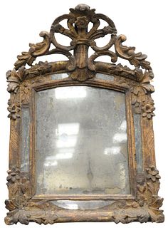 Small Continental Mirror
having carved gilt wood and mirrored frame
height 25 1/2 inches, width 18 inches
Provenance: The Estate of Ed Brenner, Short 