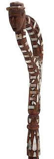 Solomon Island Carved and Inlaid Cane 