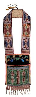 Potawatomi Loom Beaded Bandolier Bag from the William H. Jensen (1886-1960) Collection  