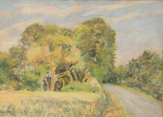 Paul Lucien Maze (1887 - 1979)
"The Bendintle Road", 1958
pastel on paper
signed and dated Paul Maze, 58 lower left
Acquavella Galleries, New York lab