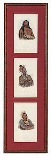 George Catlin (American, 1796-1872) Hand-Colored Lithographs