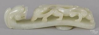 Chinese carved jade hook with chilong decoration
