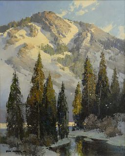 Tom Nicholas (b. 1934)
"In High Sierras, East of Yosemite" 
oil on board
signed Tom Nicholas lower left 
16" x 20"
North Shore Arts Association and To