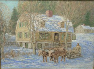 Winfield Scott Clime (American, 1881 - 1958)
"Country Store" landscape
oil on canvas board
signed lower left Winfield Scott Clime, Hartford Salmagundi