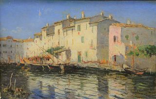 Stanislas Lepine (1835 - 1892)
Houses and Boats on a Canal
oil on panel
signed S. Lepine lower right
14" x 21"